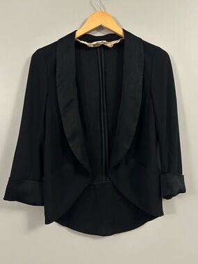 Aritzia Wilfred Black Shawl Collar Open-Front Blazer Size 6